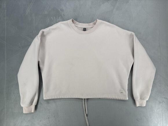Vuori Tops - Vuori Sweatshirt Womens L Beige Pullover Fleece Oversized Adjustable Crewneck